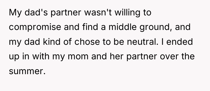 My dad's partner wasn't willing to compromise and find a...