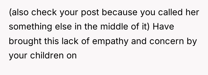 (also check your post because you called her something else...
