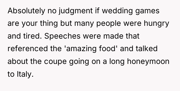 Absolutely no judgment if wedding games are your thing but...