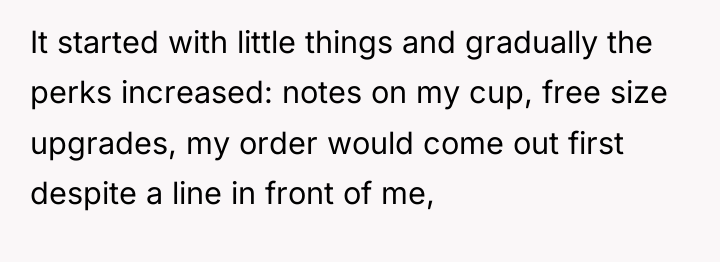 It started with little things and gradually the perks increased:...