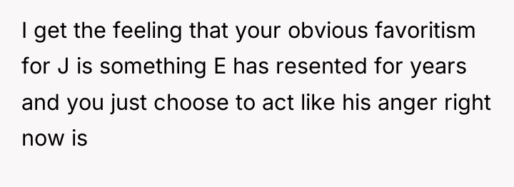 I get the feeling that your obvious favoritism for J...