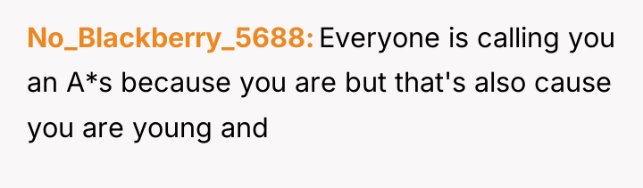 No_Blackberry_5688 Everyone is calling you an A*s because you are...