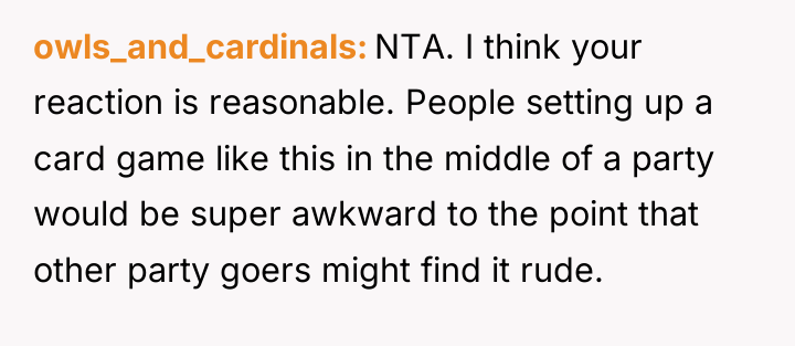 owls_and_cardinals NTA. I think your reaction is reasonable. People setting...