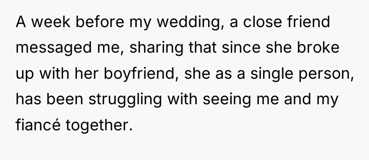 A week before my wedding, a close friend messaged me,...