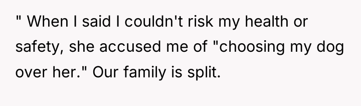" When I said I couldn't risk my health or...
