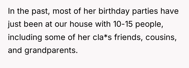 In the past, most of her birthday parties have just...