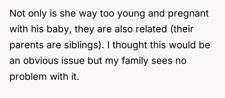 Not only is she way too young and pregnant with...