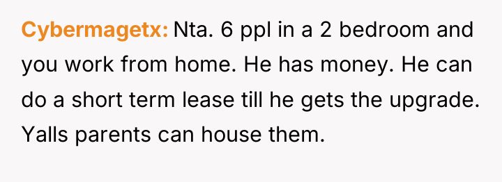 Cybermagetx Nta. 6 ppl in a 2 bedroom and you...