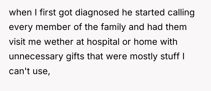 when I first got diagnosed he started calling every member...