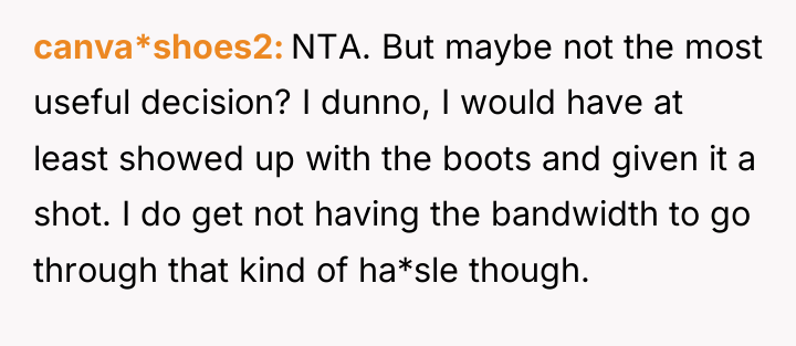 canva*shoes2 NTA. But maybe not the most useful decision? I...