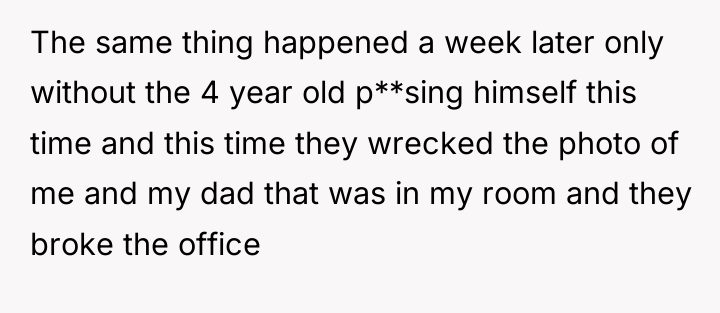 The same thing happened a week later only without the...