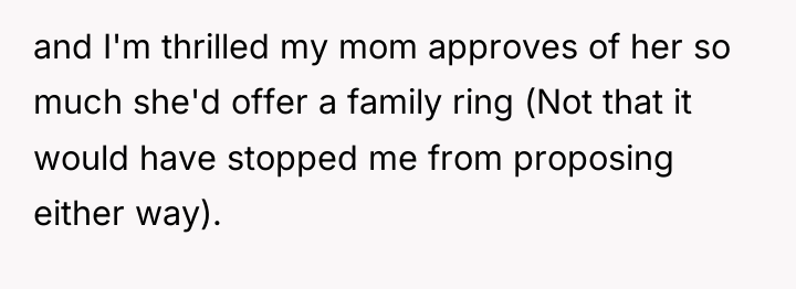 and I'm thrilled my mom approves of her so much...