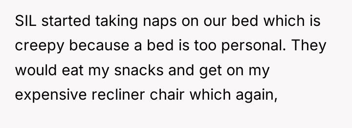 SIL started taking naps on our bed which is creepy...