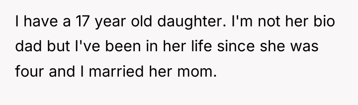 I have a 17 year old daughter. I'm not her...