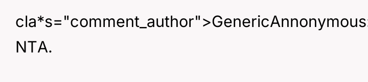 cla*s="comment_author">GenericAnnonymous: NTA.