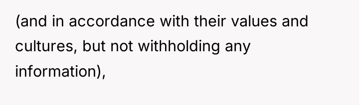 (and in accordance with their values and cultures, but not...