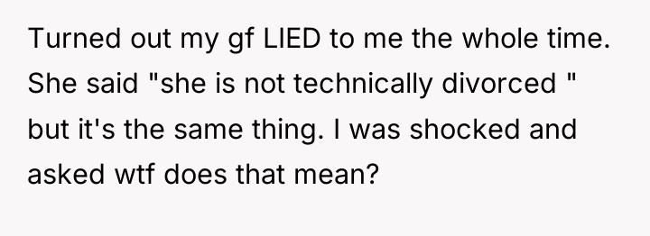 Turned out my gf LIED to me the whole time....