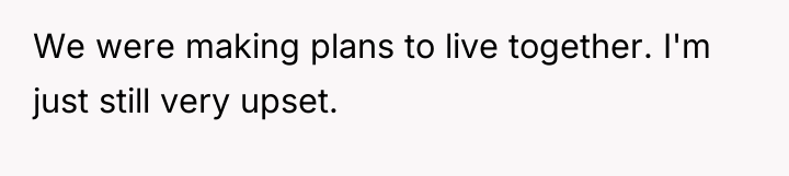 We were making plans to live together. I'm just still...