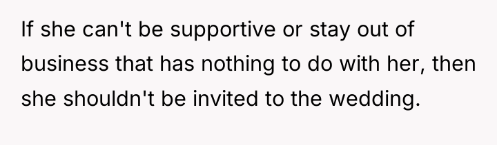 If she can't be supportive or stay out of business...