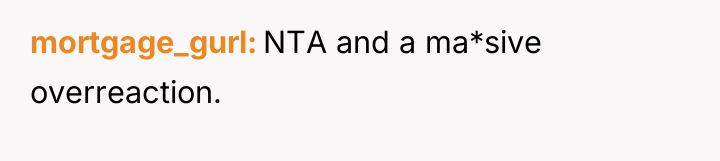 mortgage_gurl NTA and a ma*sive overreaction.