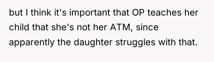 but I think it's important that OP teaches her child...