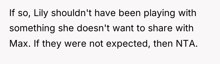 If so, Lily shouldn't have been playing with something she...