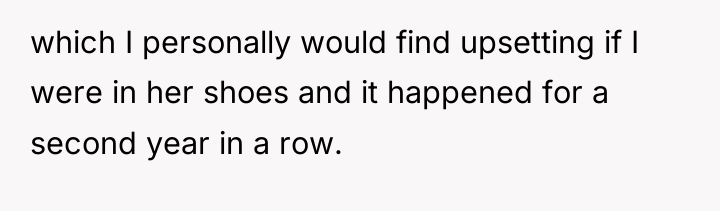 which I personally would find upsetting if I were in...
