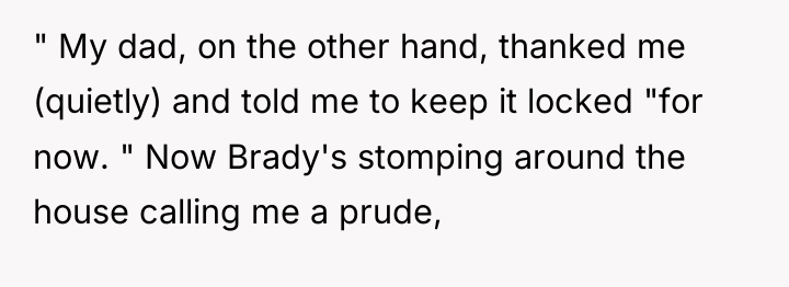" My dad, on the other hand, thanked me (quietly)...