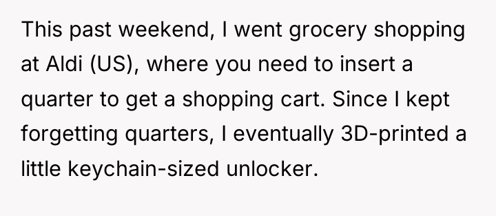 This past weekend, I went grocery shopping at Aldi (US),...