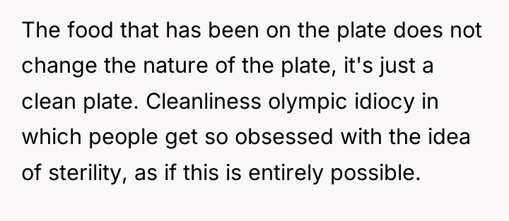 The food that has been on the plate does not...