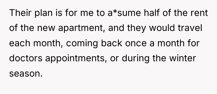 Their plan is for me to a*sume half of the...