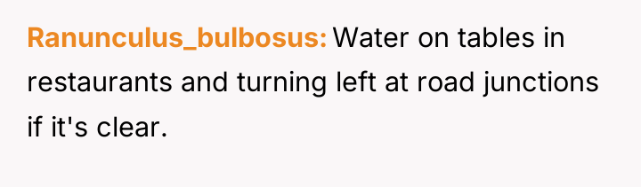 Ranunculus_bulbosus Water on tables in restaurants and turning left at...