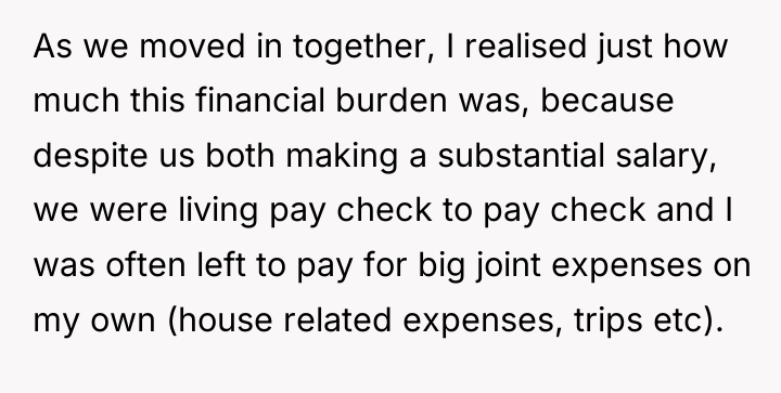 As we moved in together, I realised just how much...