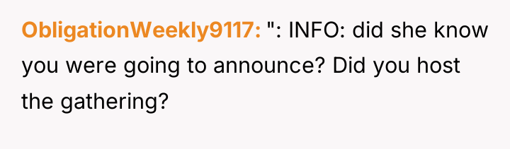 ObligationWeekly9117 ": INFO: did she know you were going to...