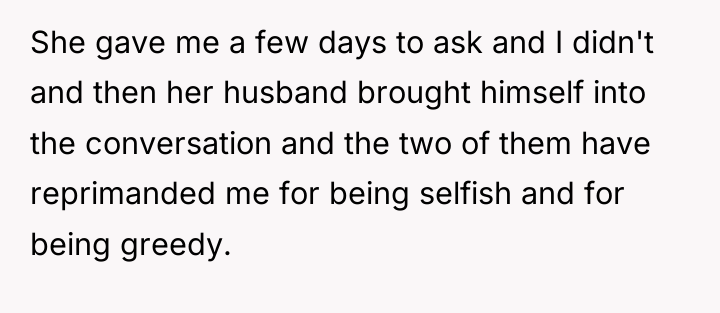 She gave me a few days to ask and I...
