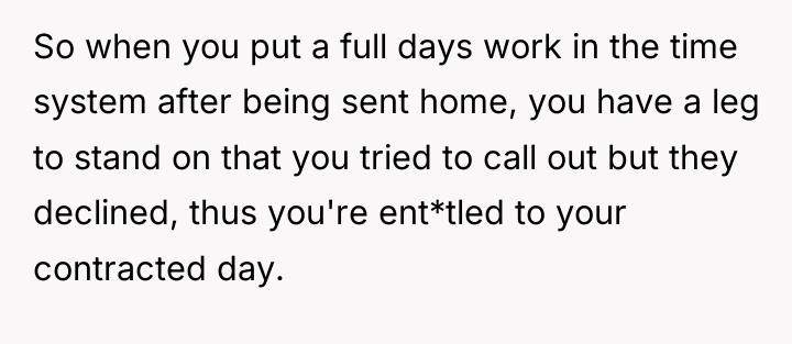 So when you put a full days work in the...