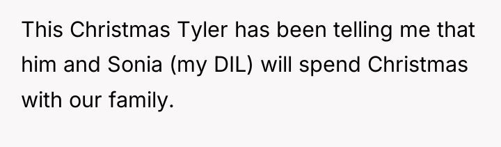 This Christmas Tyler has been telling me that him and...