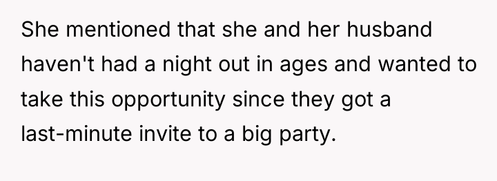 She mentioned that she and her husband haven't had a...