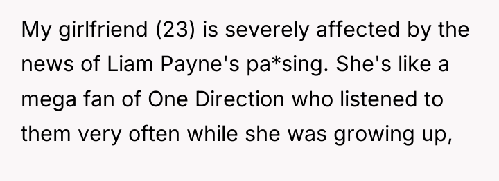 My girlfriend (23) is severely affected by the news of...