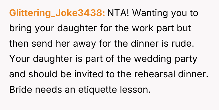 Glittering_Joke3438 NTA! Wanting you to bring your daughter for the...