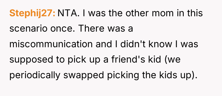 Stephij27 NTA. I was the other mom in this scenario...