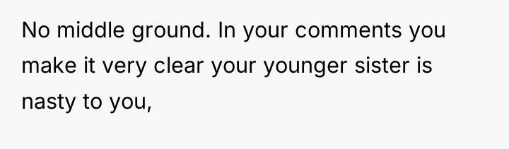 No middle ground. In your comments you make it very...