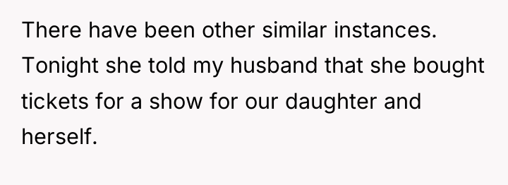 There have been other similar instances. Tonight she told my...