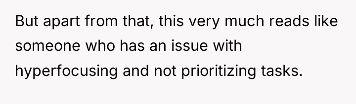 But apart from that, this very much reads like someone...
