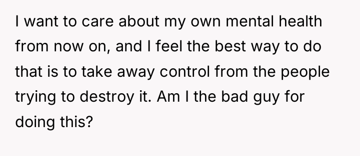 I want to care about my own mental health from...