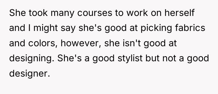 She took many courses to work on herself and I...