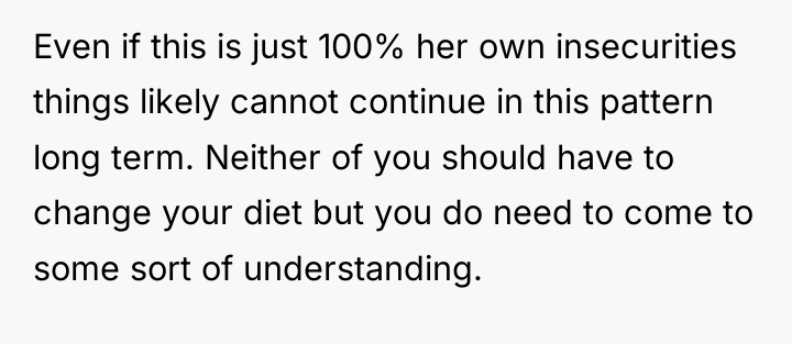 Even if this is just 100% her own insecurities things...