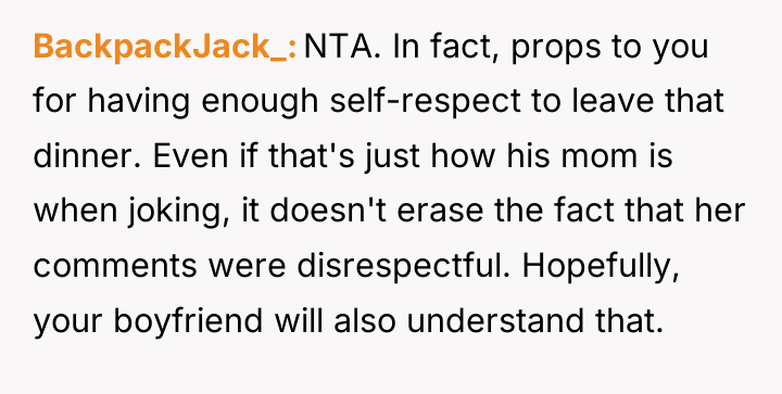 BackpackJack_ NTA. In fact, props to you for having enough...