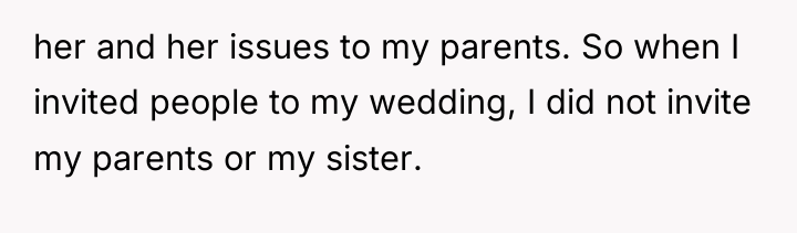 her and her issues to my parents. So when I...