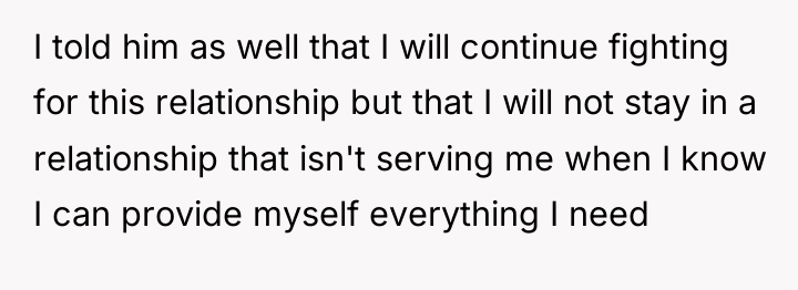 I told him as well that I will continue fighting...